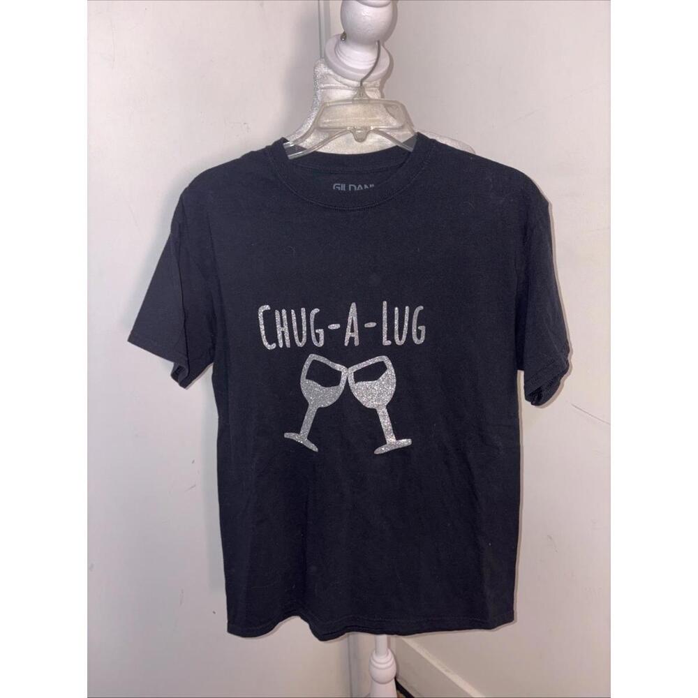 Chug -A-Luh Black Sparkle SS Tee Shirt Medium